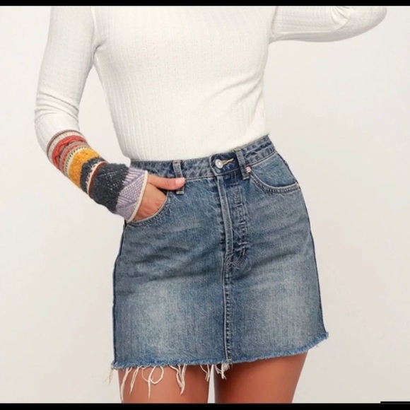 Free People Dresses & Skirts - Free People Denim Mini Skirt Sz 29 NWT